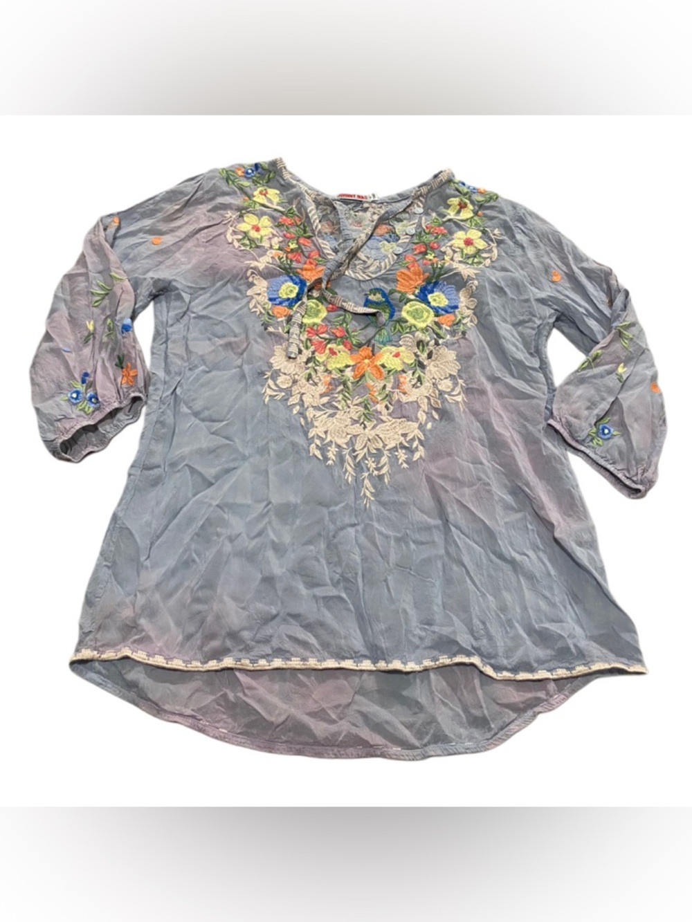 FLAWED Johnny Was Taifa embroidered blouse Size Medium‎ Bohemian